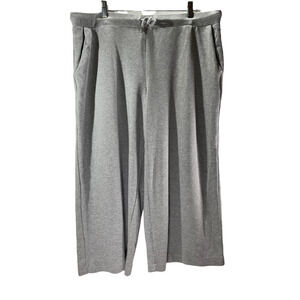 Coastal Anne Klein Womens L Wide Leg Viscose Gray Cottage Crop Lounge Pants